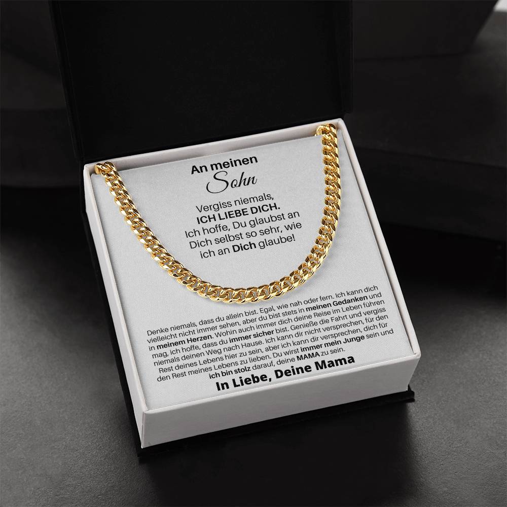 An Meinen Schn | Denke Niemals Dass Du Allein Bist | Cuban Link Kette