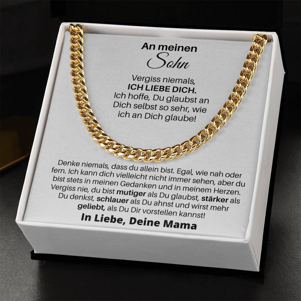 An Meinen Sohn |  Du Bist Mutiger Als Du Glaubst | Cuban Link Kette