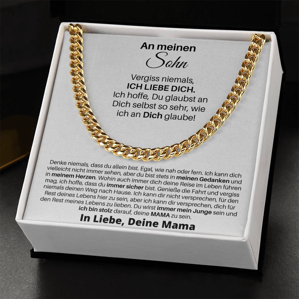 An Meinen Schn | Denke Niemals Dass Du Allein Bist | Cuban Link Kette