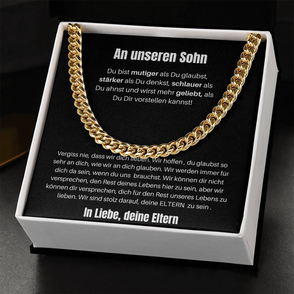 An Unseren Sohn - Vergiss Nei Dass Wir Dich Lieben - Cuban Link Halskette