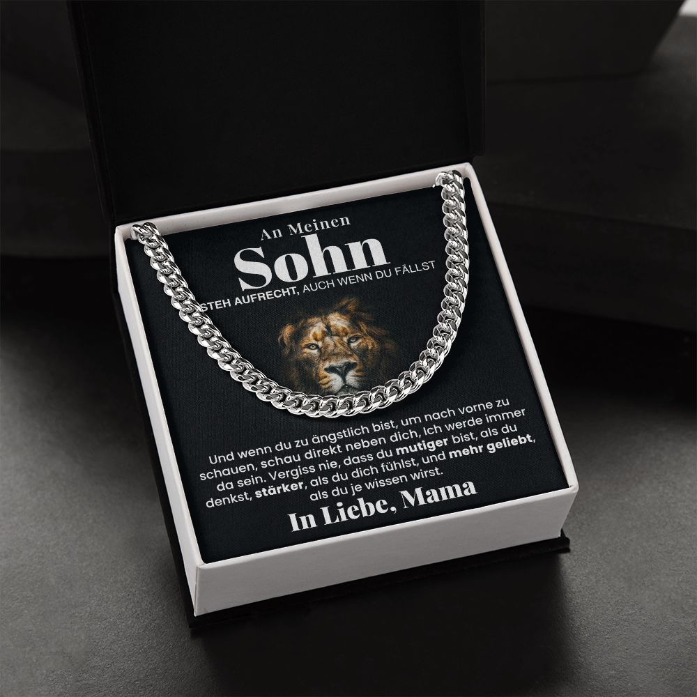 An meinen Sohn | Mutiger, starker & geliebter Sohn | Cuban Link Kette