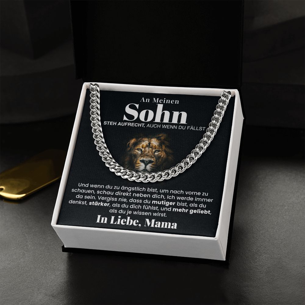 An meinen Sohn | Mutiger, starker & geliebter Sohn | Cuban Link Kette