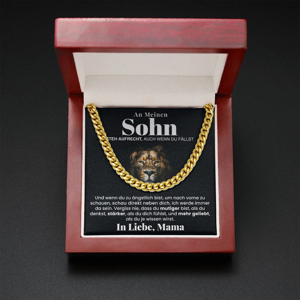 An meinen Sohn | Mutiger, starker & geliebter Sohn | Cuban Link Kette