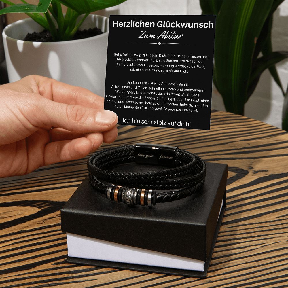 Herzlichen Glückwunsch Zum Abitur| Ich Bin Sehr Stolz Auf Dich | Luxus Leder Armband