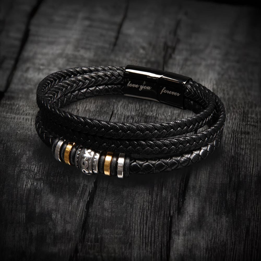 An Unseren Sohn Zur Bestandenen Prüfung| Herzlichen Glückwunsch | Luxus Leder Armband